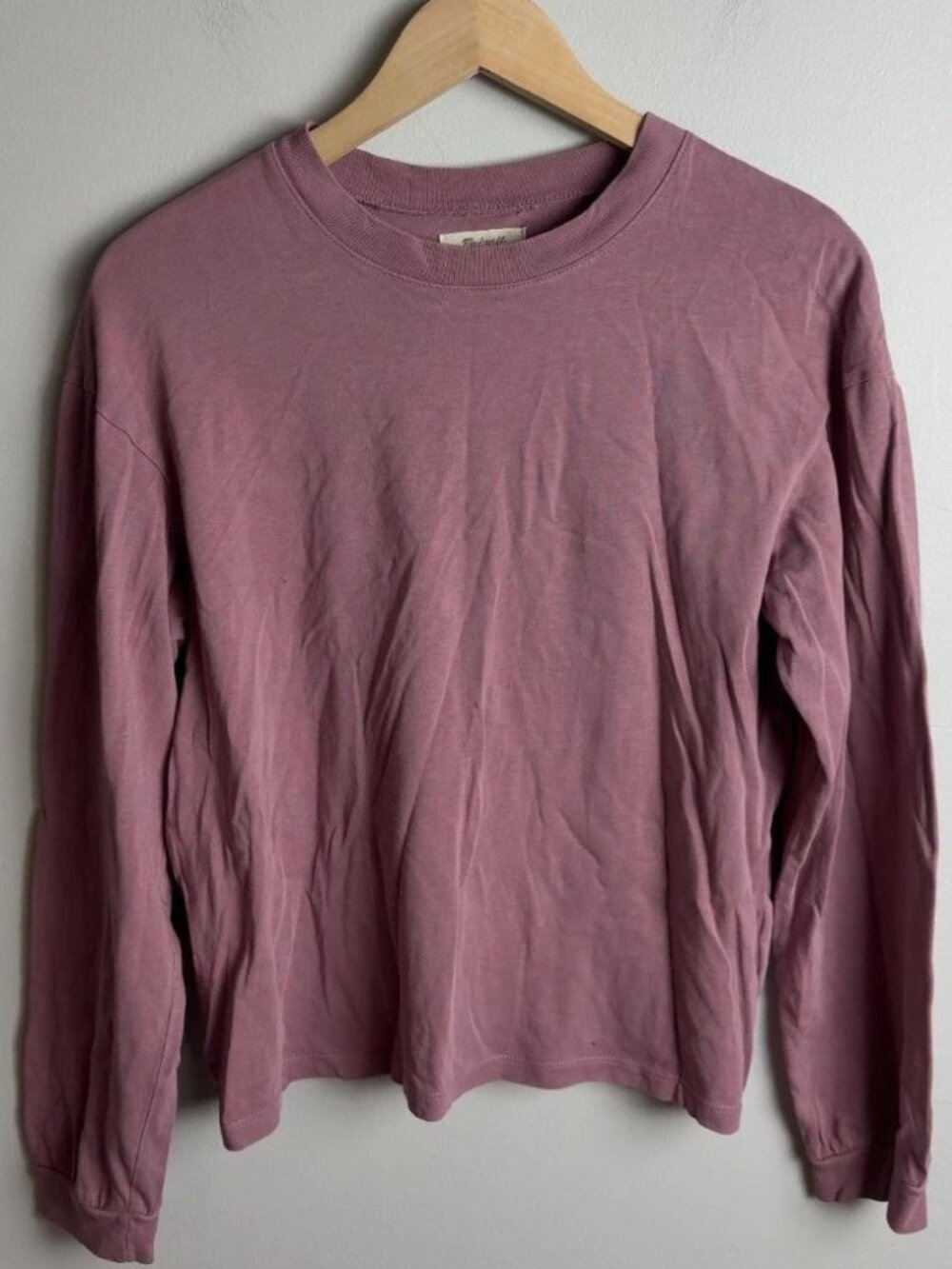 Madewell Long Sleeve Crew Neck T-Shirt Mauve Supima Cotton Size XS Women’s